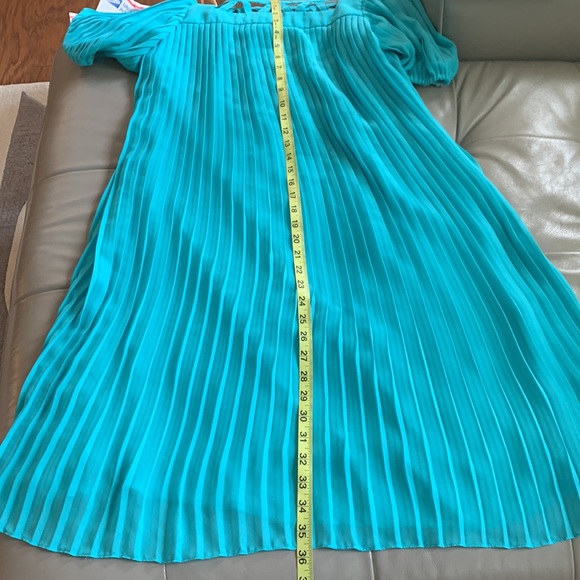 Michael Maiello For Pat Richards Pleated Dress Vintage Polyester Puff Sleeve - Picture 3 of 8